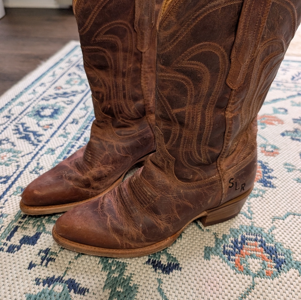 Tescovas Size 7Brown Leather Cowboy Boots